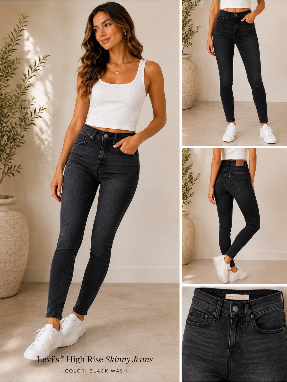 Woman Slim Fit Gray Jeans